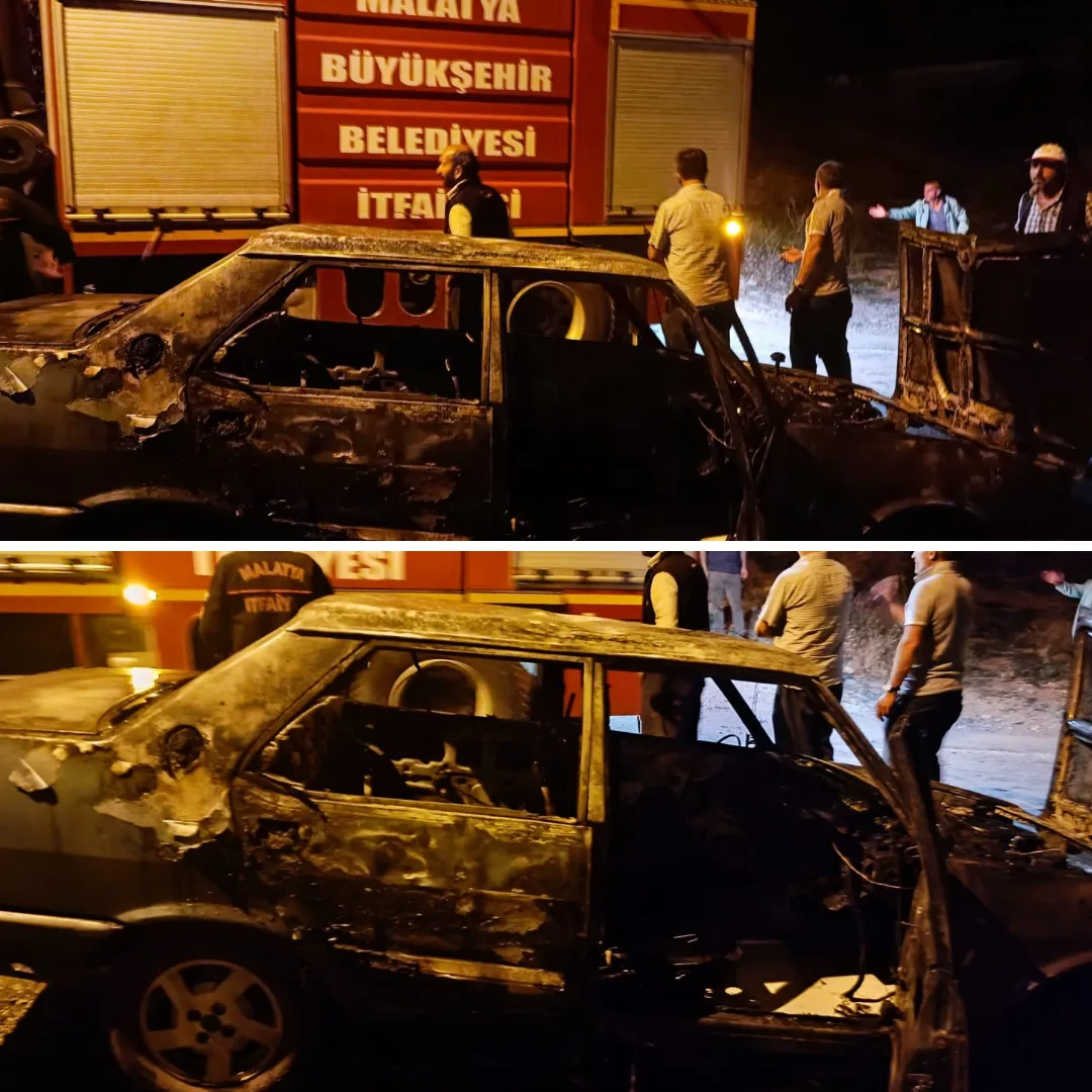 Malatya Doğanşehir İlçesinde Araç Cayır Cayır Yandı!