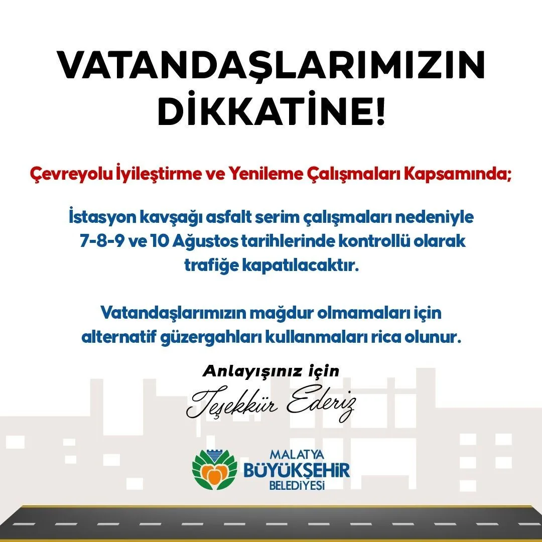 İSTASYON KAVŞAĞINDA ASFALT SERİM ÇALIŞMALARI BAŞLADI