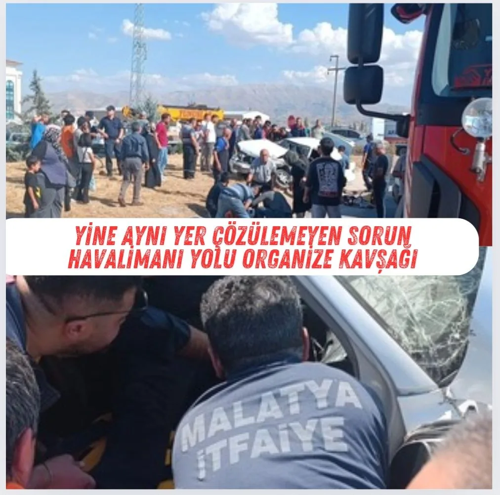 Malatya Havalimanı Yolunda Büyük Kaza!