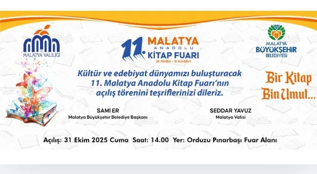 11. MALATYA ANADOLU KİTAP  VE KÜLTÜR FUARI AÇILIYOR