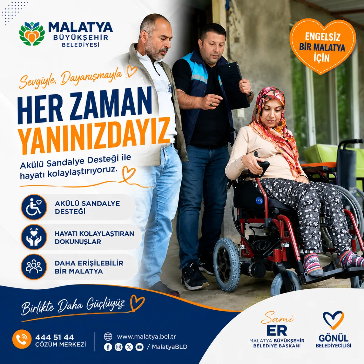 BÜYÜKŞEHİR BELEDİYESİNDEN ENGELLİ BİREYLERE AKÜLÜ SANDALYE DESTEĞİ