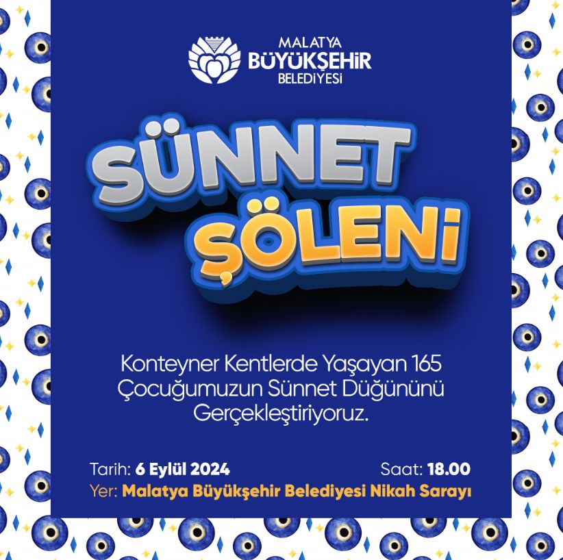 BÜYÜKŞEHİR BELEDİYESİ SÜNNET ŞÖLENİ DÜZENLİYOR