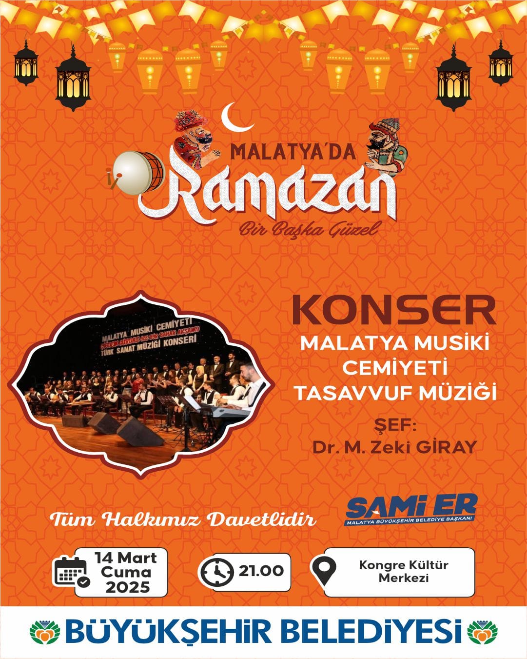 RAMAZAN COŞKUSU  MALATYA’DA KONSERLERLE SÜRÜYOR