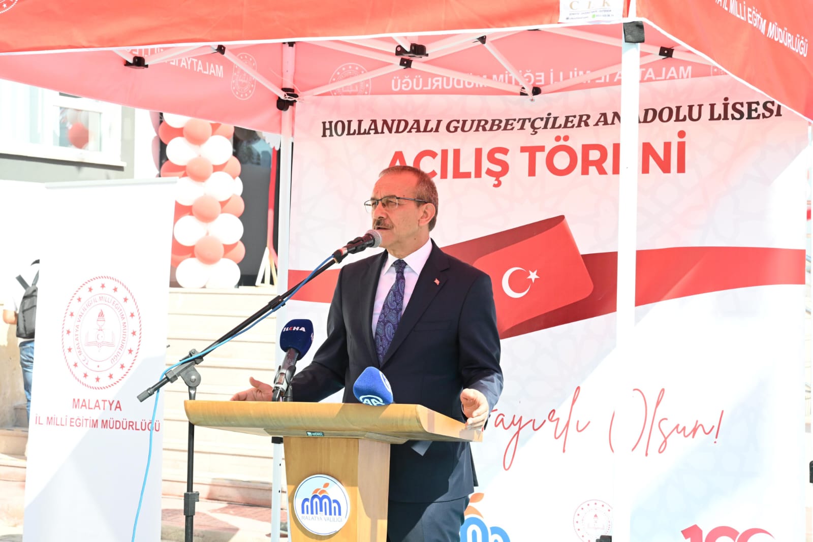 Vali Seddar Yavuz  Hollandalı Gurbetçiler Anadolu Lisesi Açılış Törenine Katıldı