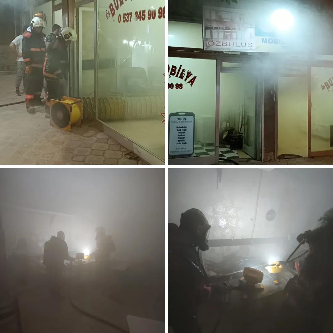Son Dakika!İşyerinde Çıkan Yangın Büyümeden Söndürüldü.