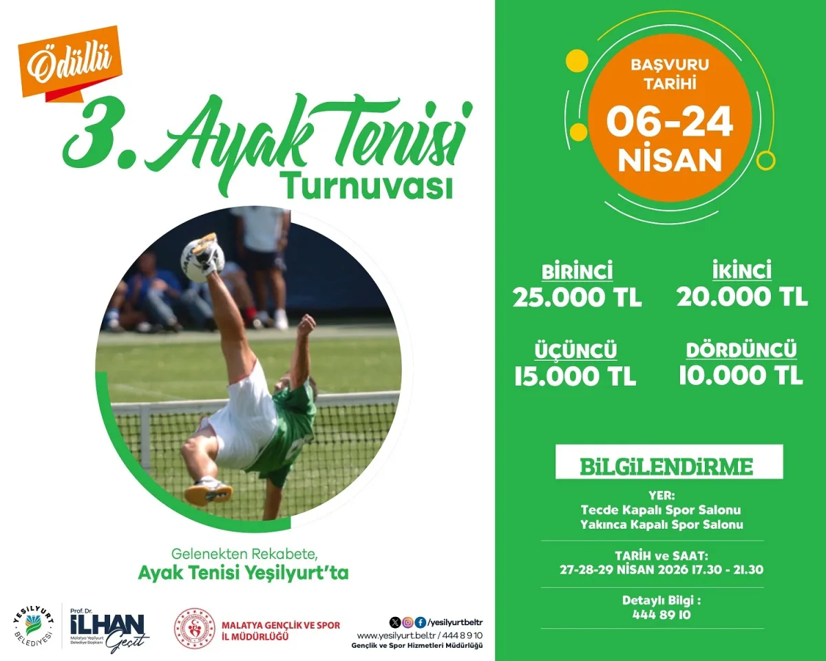 YEŞİLYURT BELEDİYESİ, 3. AYAK TENİSİ TURNUVASI DÜZENLİYOR