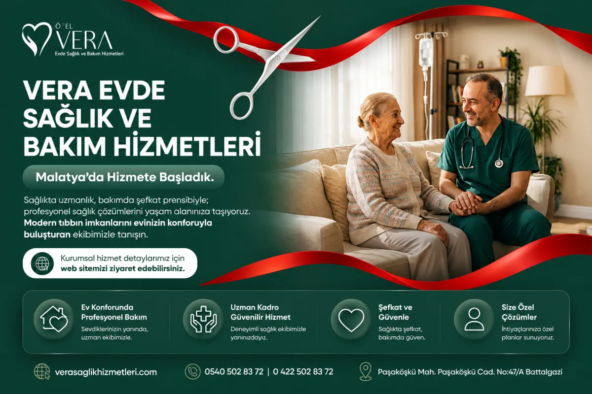 Malatya'da Profesyonel Sağlık Hizmeti Artık Hastanede Değil, Evinizde